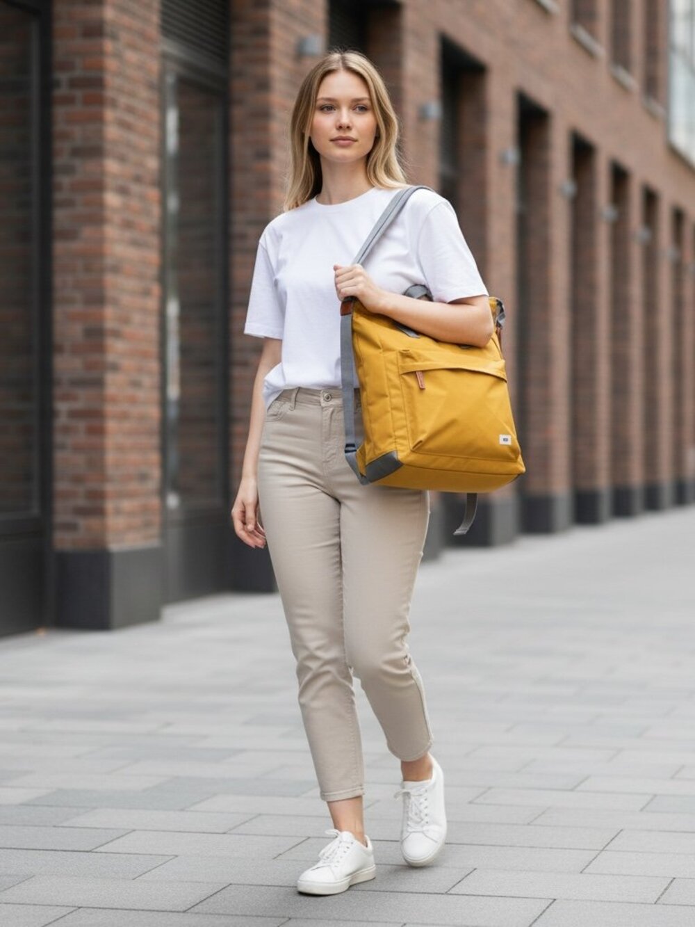 NWT ORI London Bantry B Recycled Nylon Backpack Corn Yellow Small Travel Bag - Picture 2 of 13
